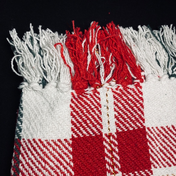 Vintage Christmas Blanket Plaid Throw 50X60 Woven Cotton Blend Dobby Holiday - Picture 6 of 10
